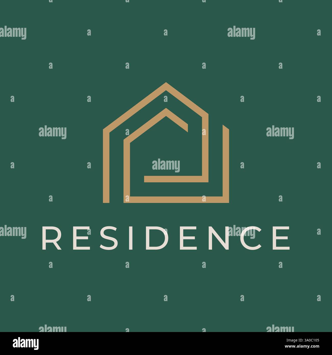 Élégant et minimaliste Gold House logo pour l'immobilier et la résidence de gestion de propriété Illustration de Vecteur