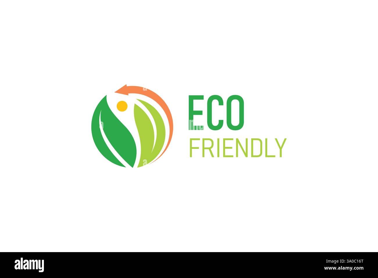 Conception de logo écologique et durable avec feuille verte et symbole de recyclage Illustration de Vecteur