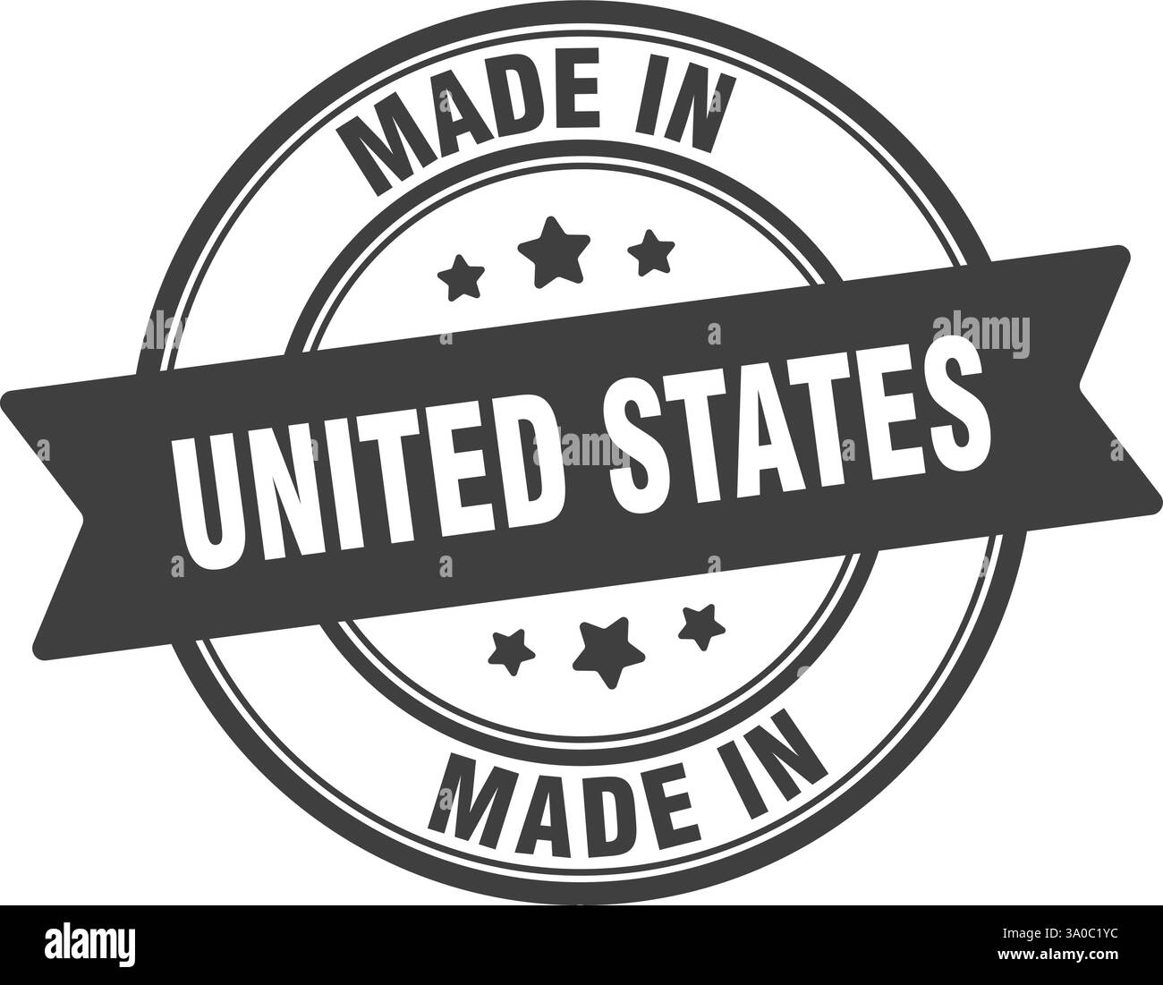 Fabriqué aux États-Unis timbre. Fabriqué aux États-Unis signe rond Illustration de Vecteur