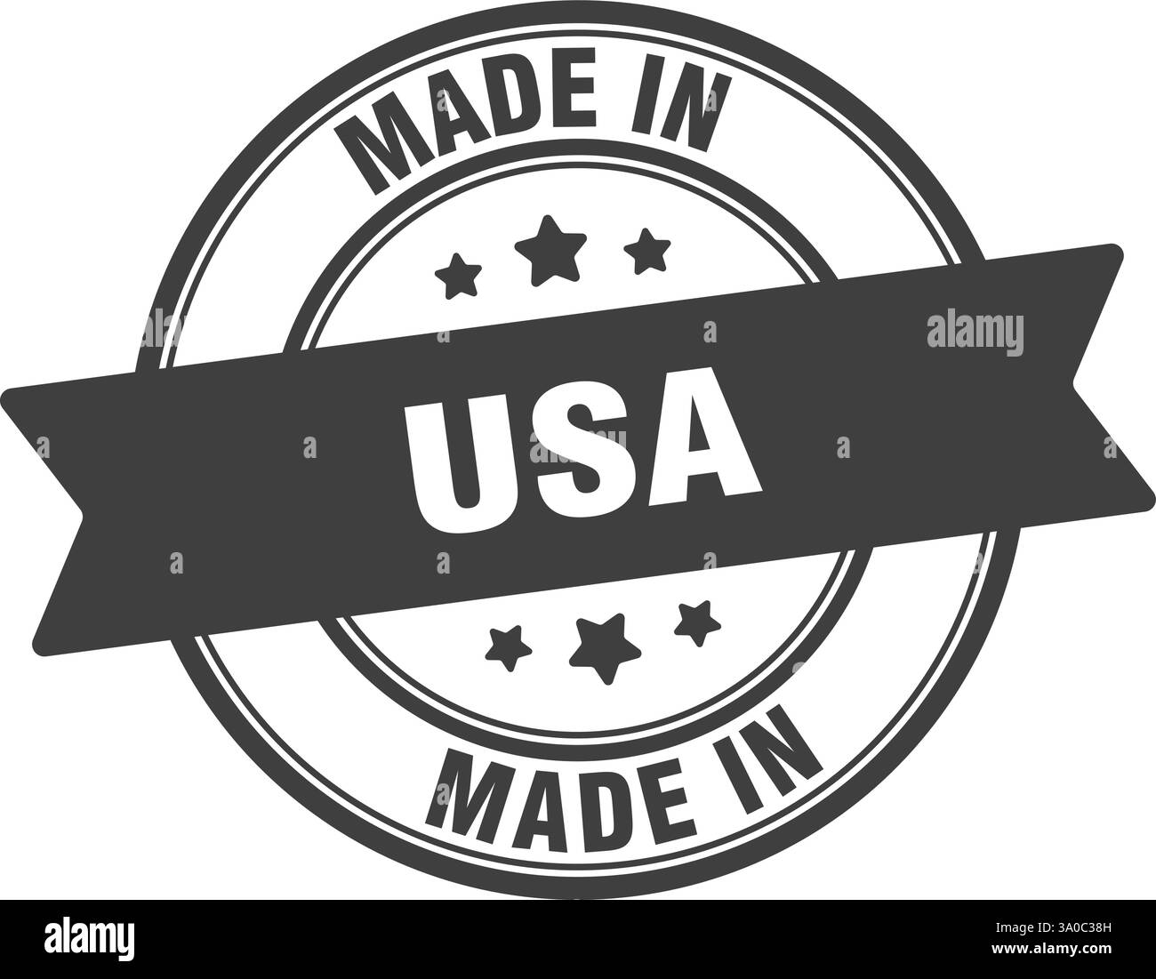Fabriqué aux etats-unis timbre. Fabriqué aux usa signe rond Illustration de Vecteur