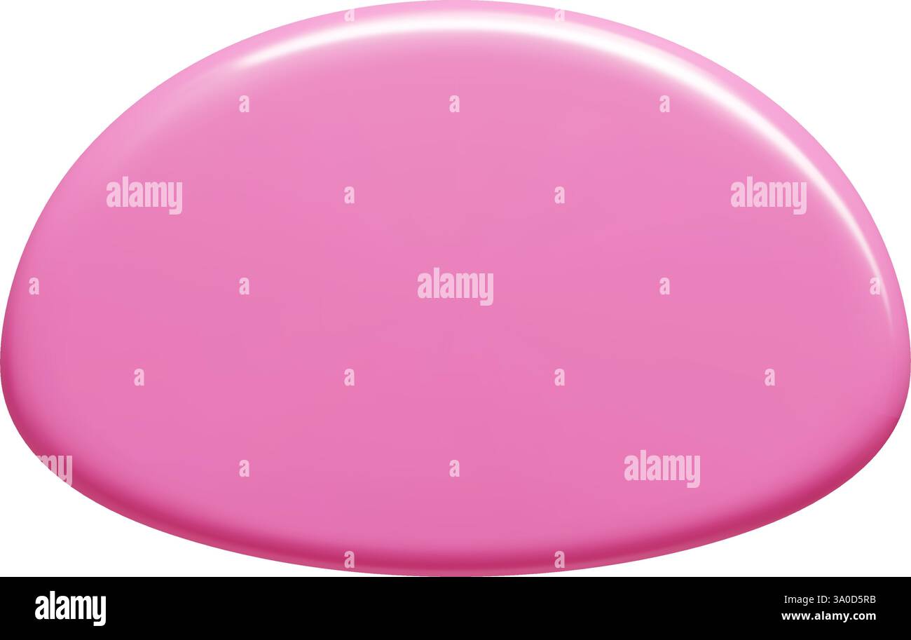 Bannière 3D arrondie rose en format vectoriel avec forme elliptique et surface lumineuse. Illustration de Vecteur
