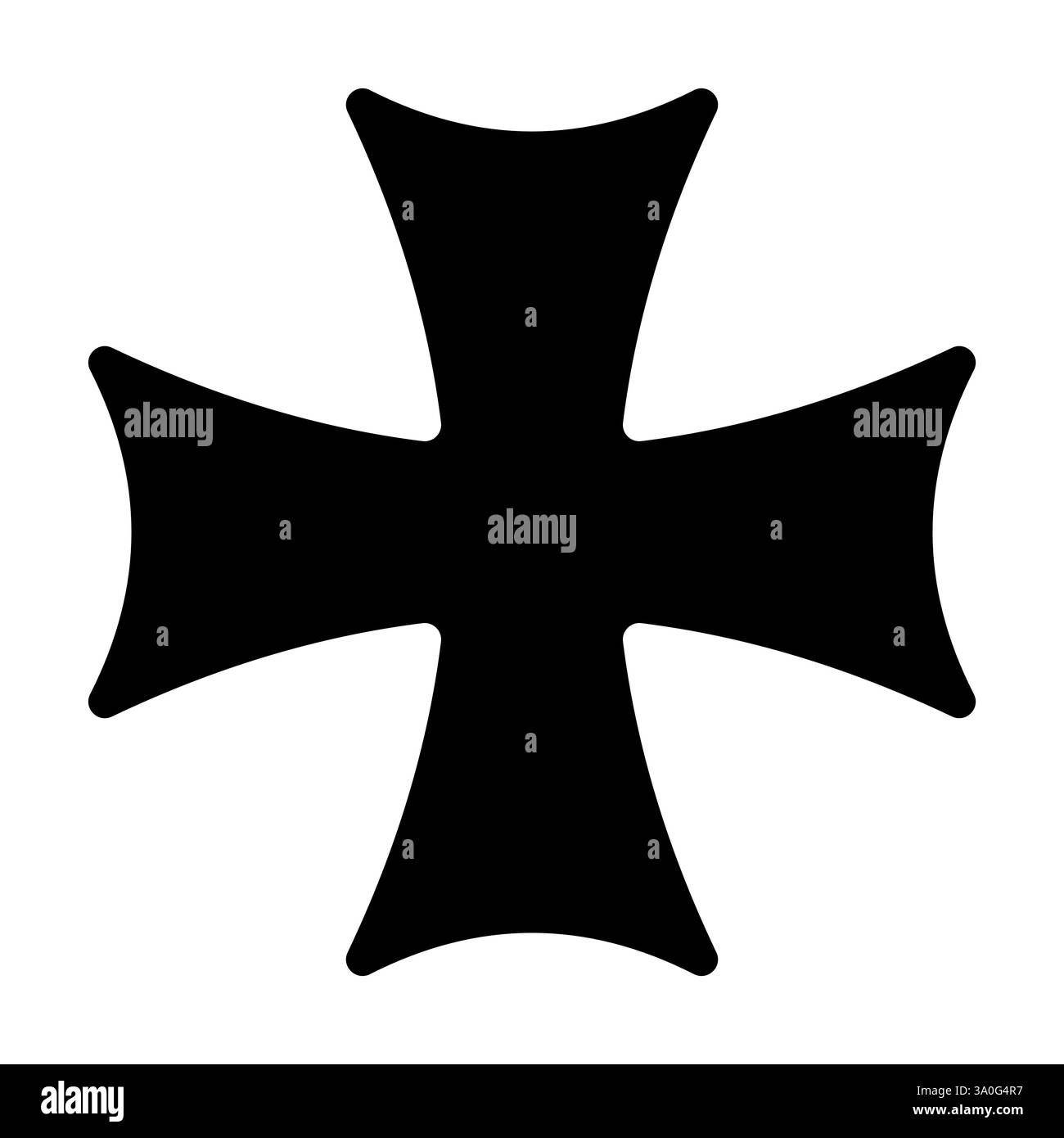 Symbole géométrique noir et élégant en croix de Malte avec contour gras Illustration de Vecteur