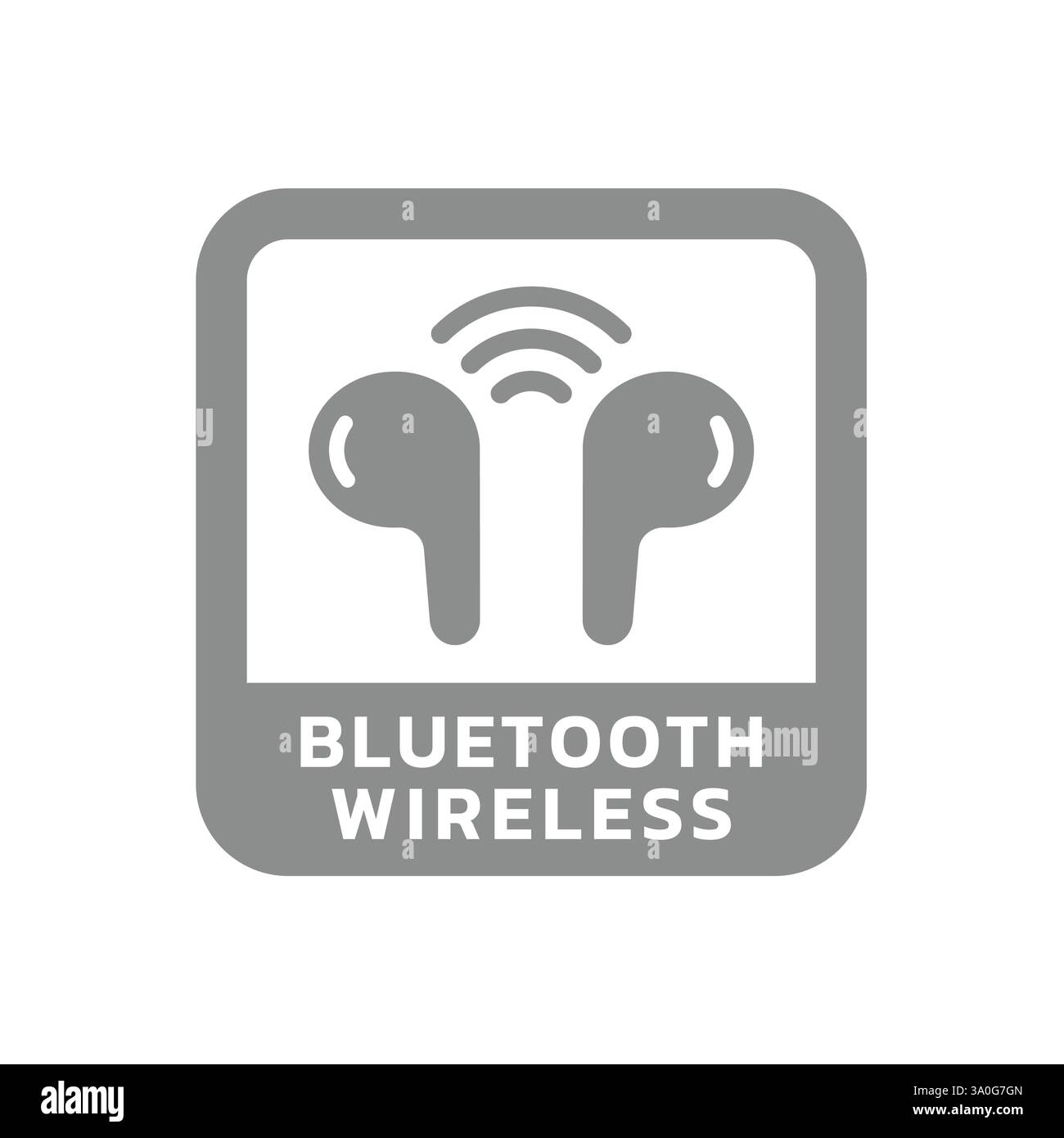Étiquette des écouteurs sans fil ou des écouteurs. Véritable autocollant pour écouteurs sans fil. Illustration de Vecteur