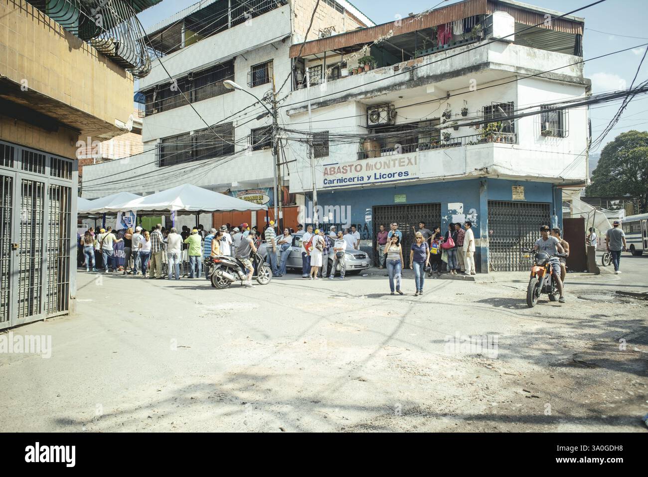 Point d’approvisionnement dans le quartier de Macarao pour les personnes dans le besoin, mis en place par des alliances de l’opposition, Caracas, Venezuela, Amérique du Sud Banque D'Images