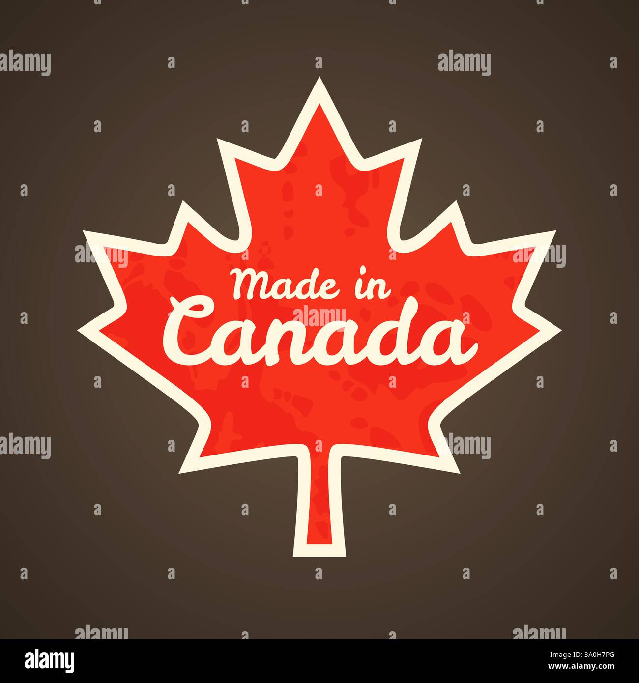 Fabriqué au Canada - feuille d'érable du drapeau canadien Illustration de Vecteur