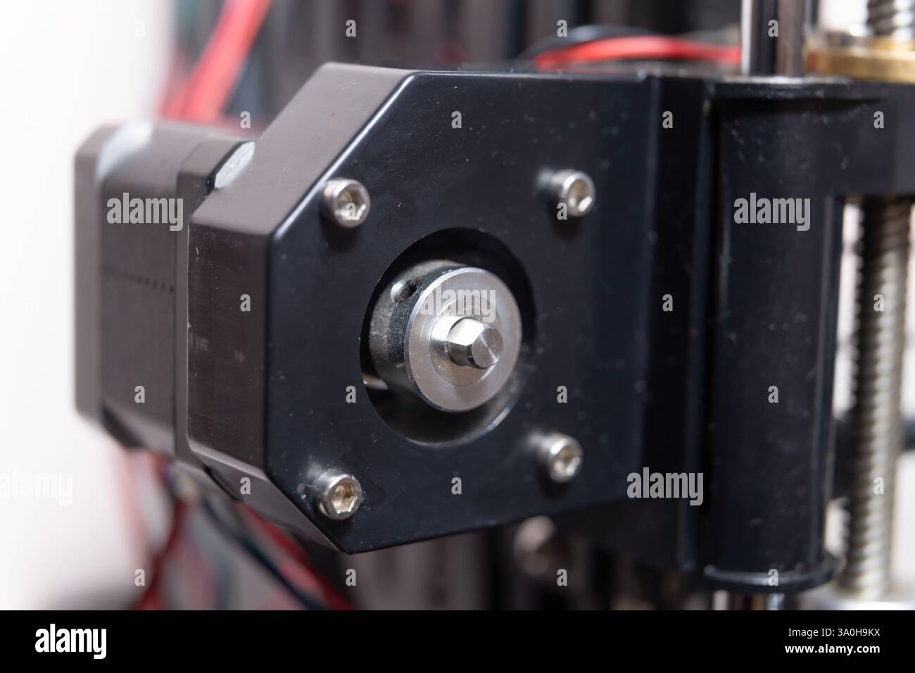 Moteur électrique pour imprimante 3D, alimentant x axe Banque D'Images