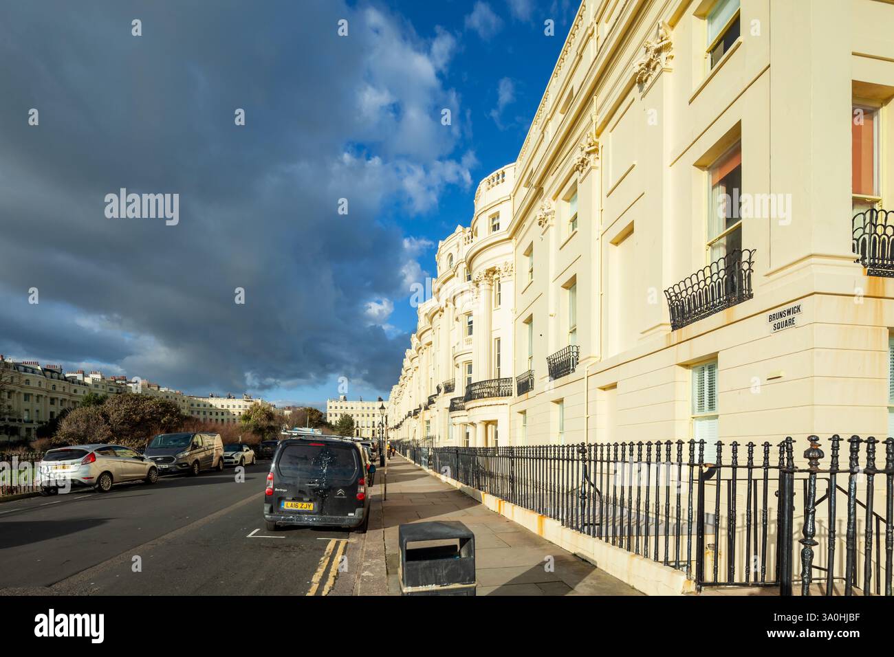 Brunswick Square à Hove, East Sussex, Angleterre. Banque D'Images