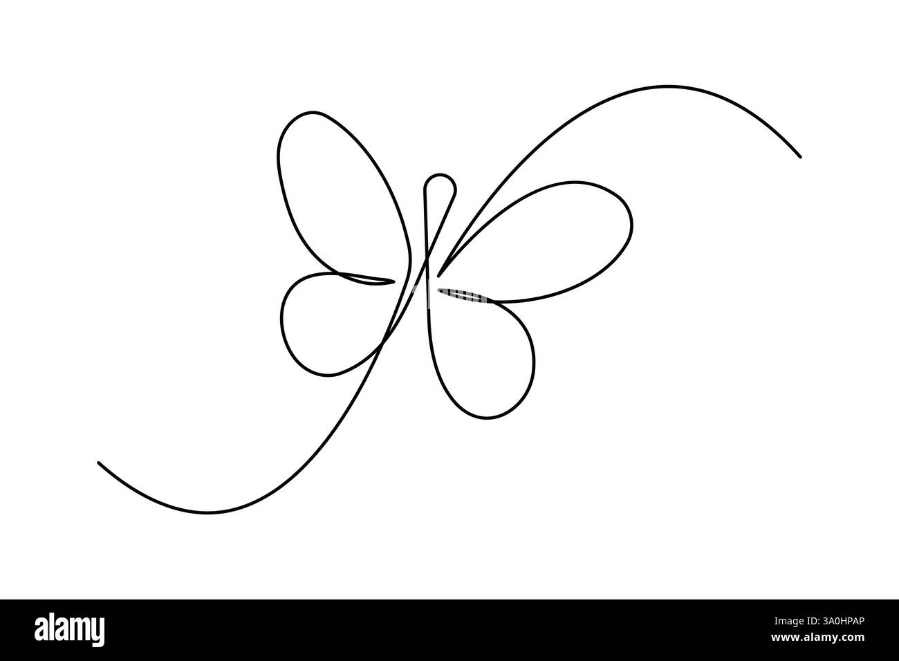 Illustration vectorielle papillon continu dessin d'une ligne Illustration de Vecteur