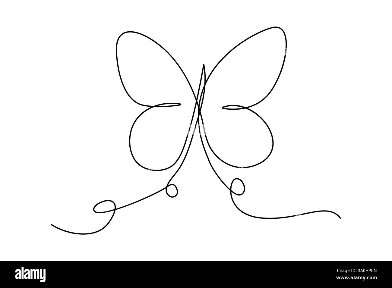 Illustration vectorielle papillon continu dessin d'une ligne Illustration de Vecteur