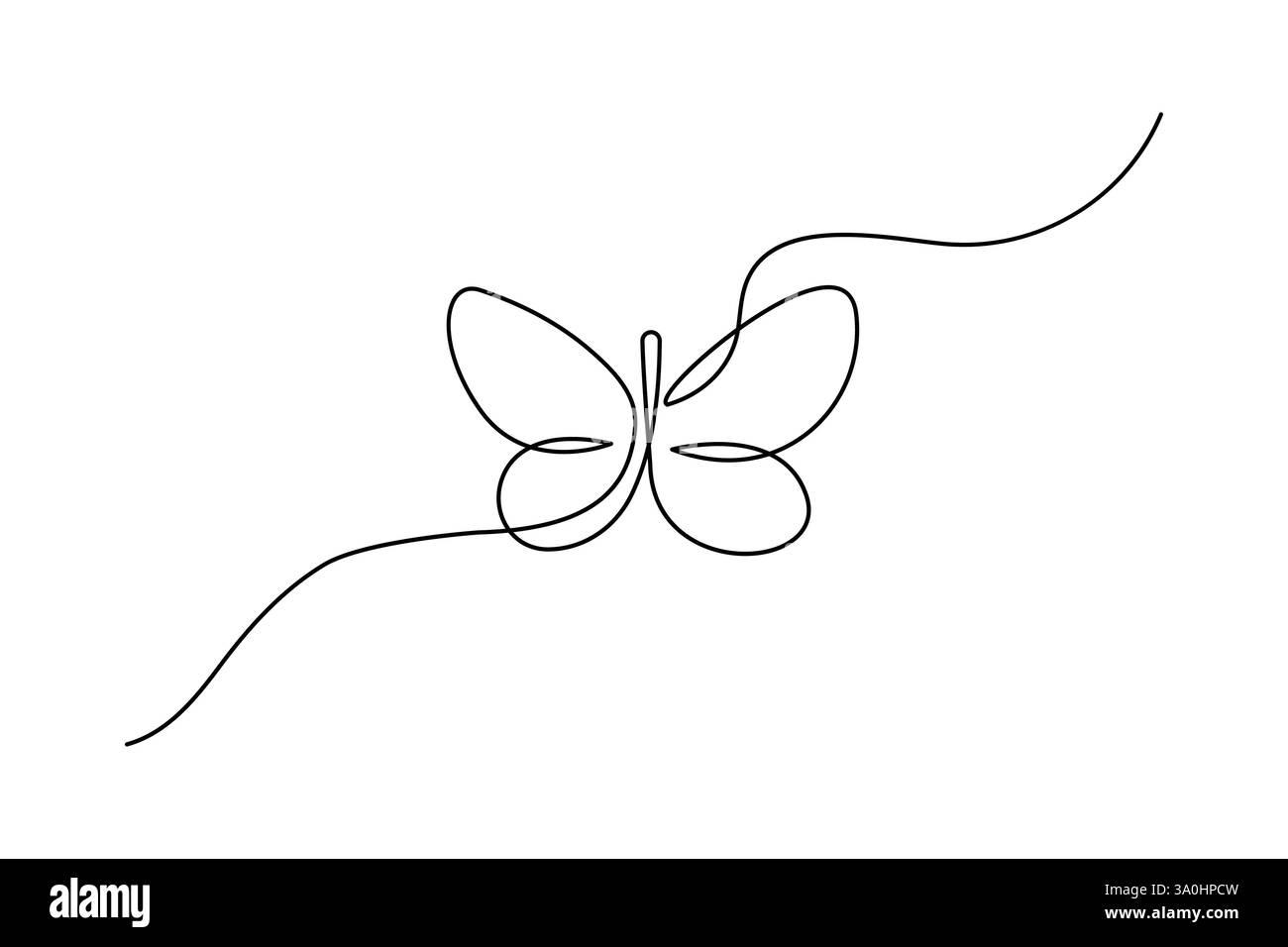 Illustration vectorielle papillon continu dessin d'une ligne Illustration de Vecteur