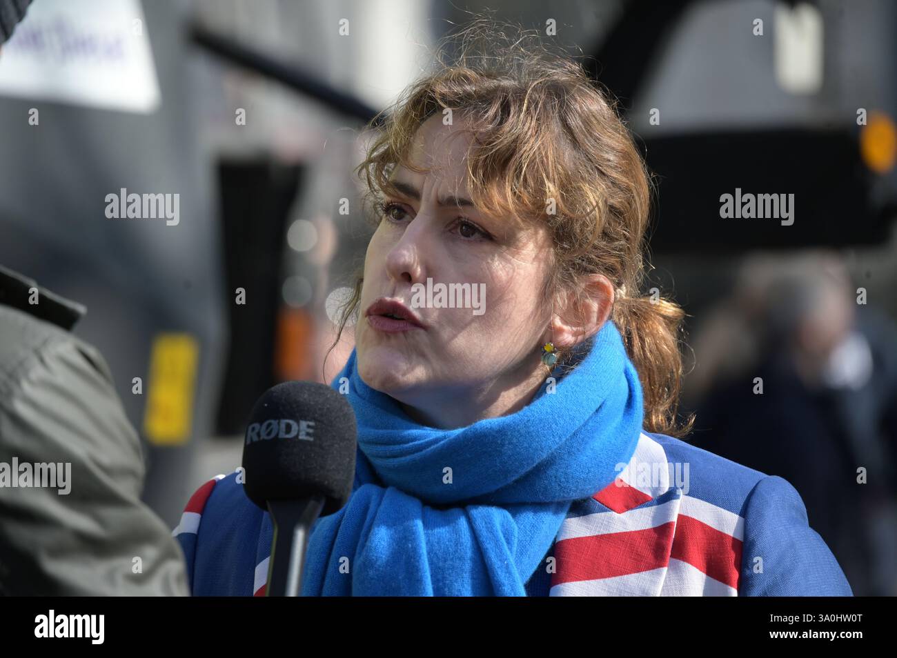 Londres, Royaume-Uni. 4 mars 2025. Soeaker Victoria Atkins est secrétaire d'État fantôme pour l'environnement, l'alimentation et les Affaires rurales assiste à un rassemblement de fermiers à Londres pour un Pancake Day Rally pour s'opposer à l'impôt sur les successions du gouvernement à Londres, au Royaume-Uni. (Photo de 李世惠/Voir Li/Picture Capital) crédit : Voir Li/Picture Capital/Alamy Live News Banque D'Images