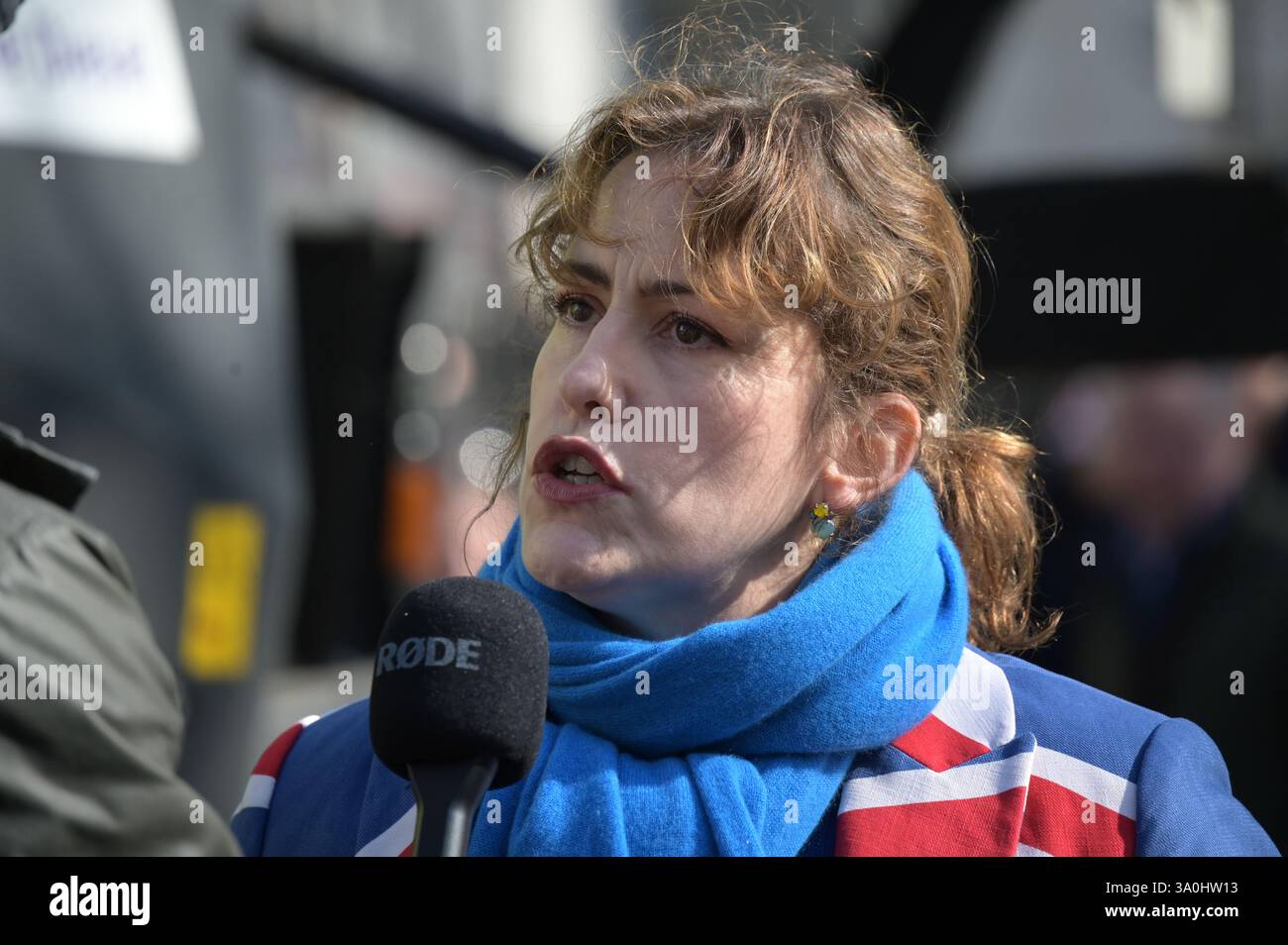 Londres, Royaume-Uni. 4 mars 2025. Soeaker Victoria Atkins est secrétaire d'État fantôme pour l'environnement, l'alimentation et les Affaires rurales assiste à un rassemblement de fermiers à Londres pour un Pancake Day Rally pour s'opposer à l'impôt sur les successions du gouvernement à Londres, au Royaume-Uni. (Photo de 李世惠/Voir Li/Picture Capital) crédit : Voir Li/Picture Capital/Alamy Live News Banque D'Images