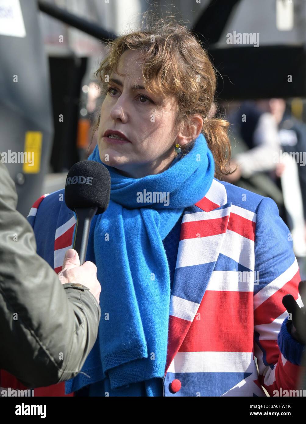 Londres, Royaume-Uni. 4 mars 2025. Soeaker Victoria Atkins est secrétaire d'État fantôme pour l'environnement, l'alimentation et les Affaires rurales assiste à un rassemblement de fermiers à Londres pour un Pancake Day Rally pour s'opposer à l'impôt sur les successions du gouvernement à Londres, au Royaume-Uni. (Photo de 李世惠/Voir Li/Picture Capital) crédit : Voir Li/Picture Capital/Alamy Live News Banque D'Images