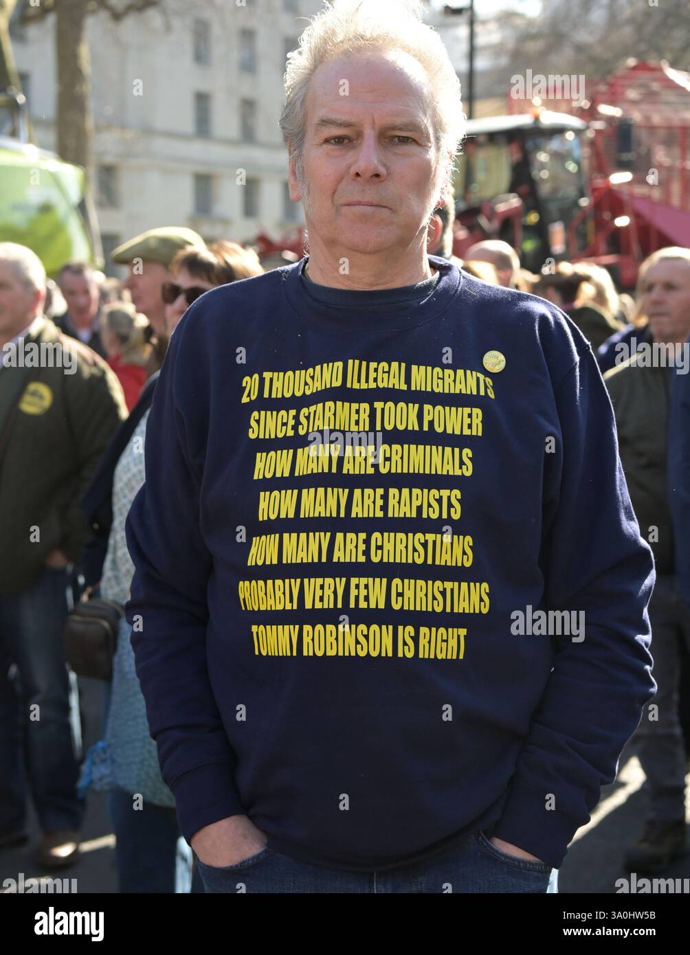 Londres, Royaume-Uni. 4 mars 2025. Les agriculteurs se rassemblent à Londres pour un rassemblement du jour des crêpes pour s'opposer à l'impôt sur les successions du gouvernement à Londres, au Royaume-Uni. (Photo de 李世惠/Voir Li/Picture Capital) crédit : Voir Li/Picture Capital/Alamy Live News Banque D'Images
