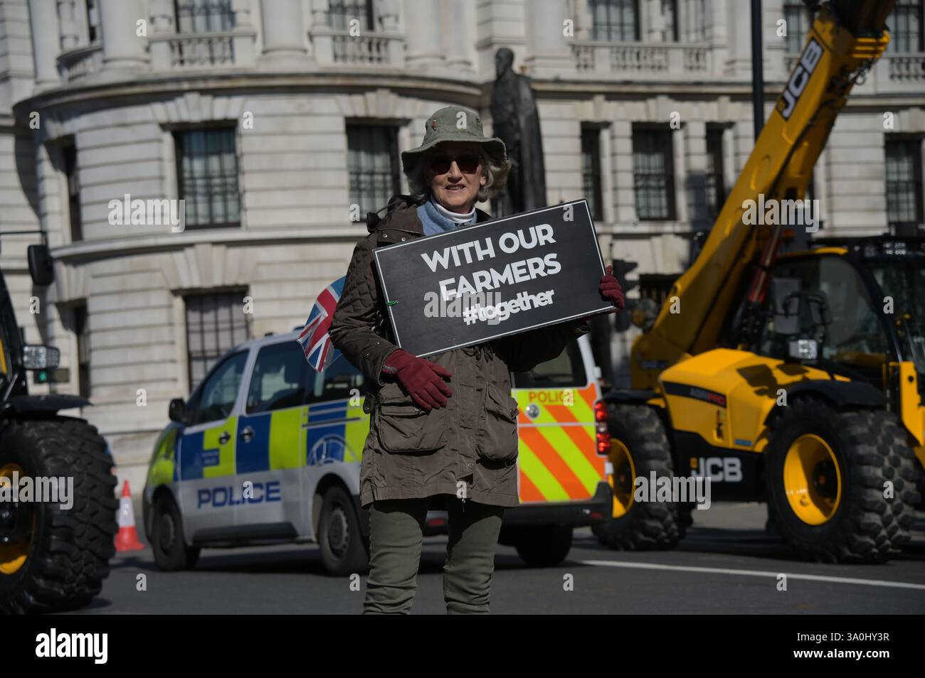 Londres, Royaume-Uni. 4 mars 2025. Les agriculteurs se rassemblent à Londres pour un rassemblement du jour des crêpes pour s'opposer à l'impôt sur les successions du gouvernement à Londres, au Royaume-Uni. (Photo de 李世惠/Voir Li/Picture Capital) crédit : Voir Li/Picture Capital/Alamy Live News Banque D'Images