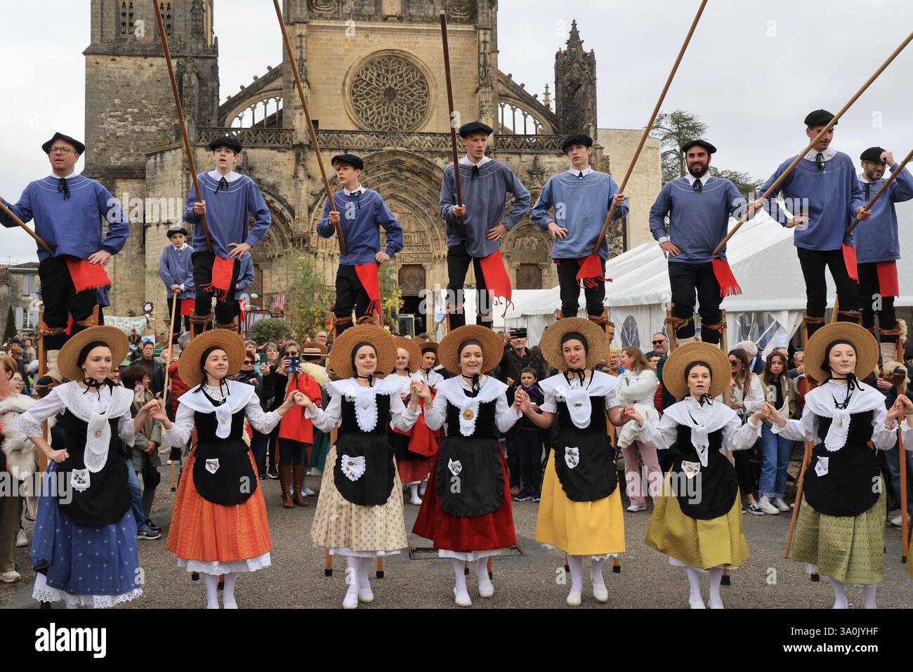 Le célèbre « Bazas Fat Ox Festival » en Gironde dans le sud-ouest de la France a lieu chaque année depuis 1283. Photo de Hugo Martin/Alamy. Banque D'Images