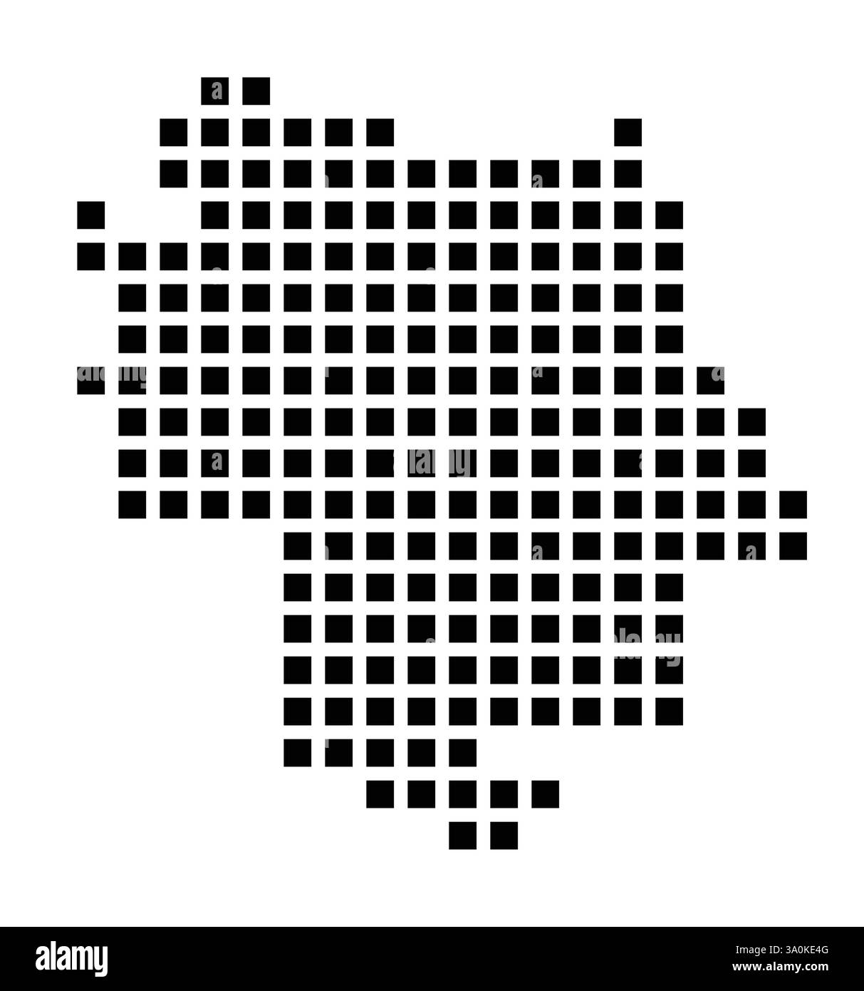 Symbole carte de la ville Antioche (Californie) montrant la ville avec un motif de seulement quelques carrés noirs Illustration de Vecteur