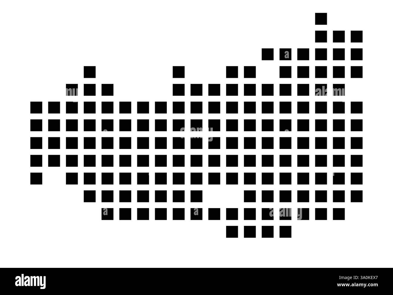 Symbole carte de la ville Chula Vista (Californie) montrant la ville avec un motif de seulement quelques carrés noirs Illustration de Vecteur