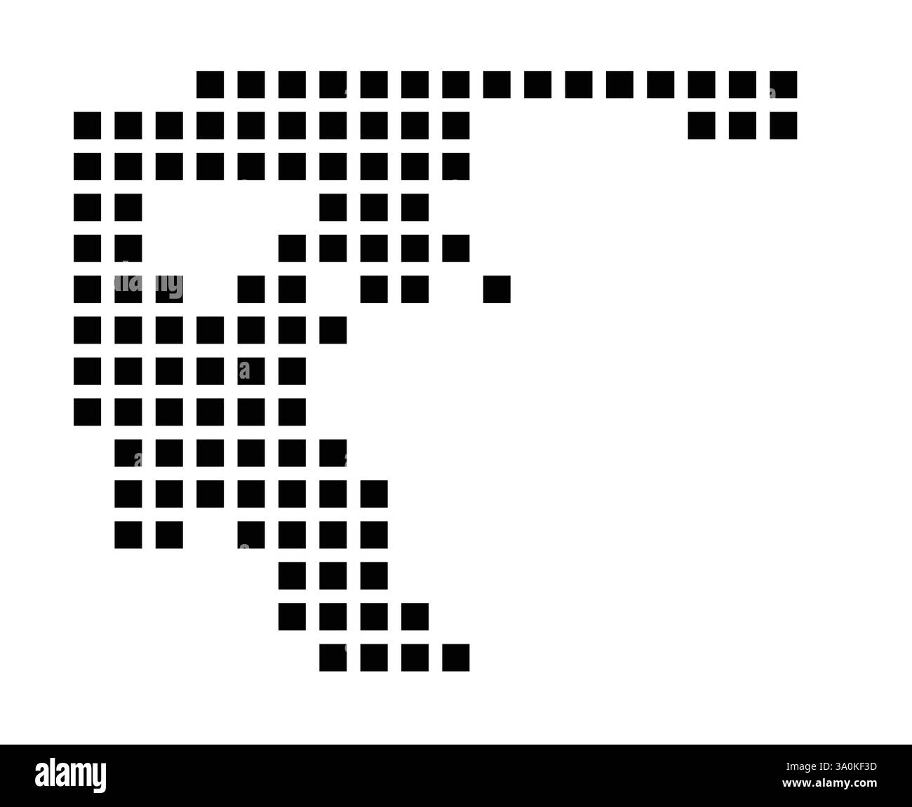 Symbole carte de Daly City (Californie) montrant la ville avec un motif de seulement quelques carrés noirs Illustration de Vecteur