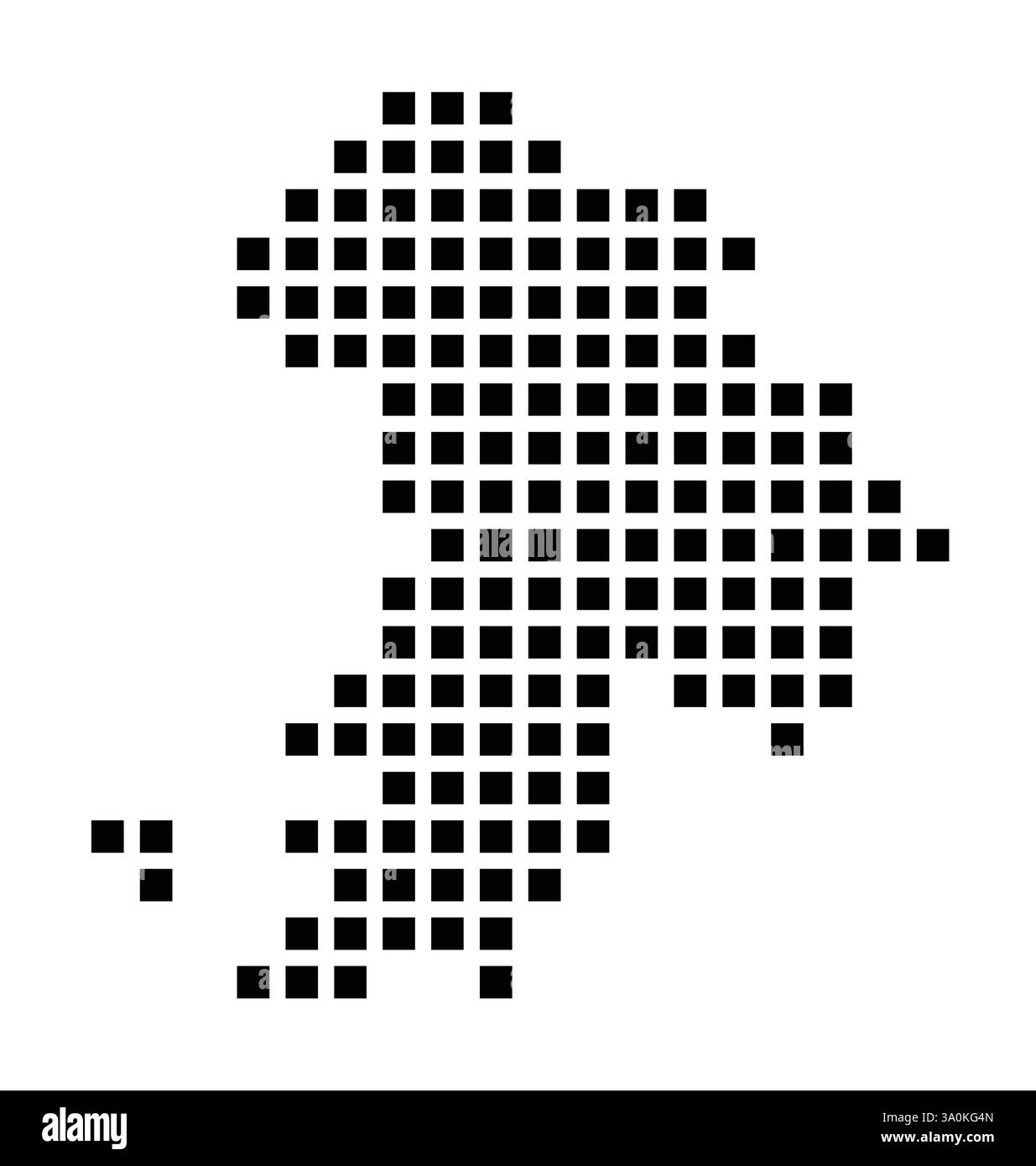 Symbole carte de Redwood City (Californie) montrant la ville avec un motif de seulement quelques carrés noirs Illustration de Vecteur