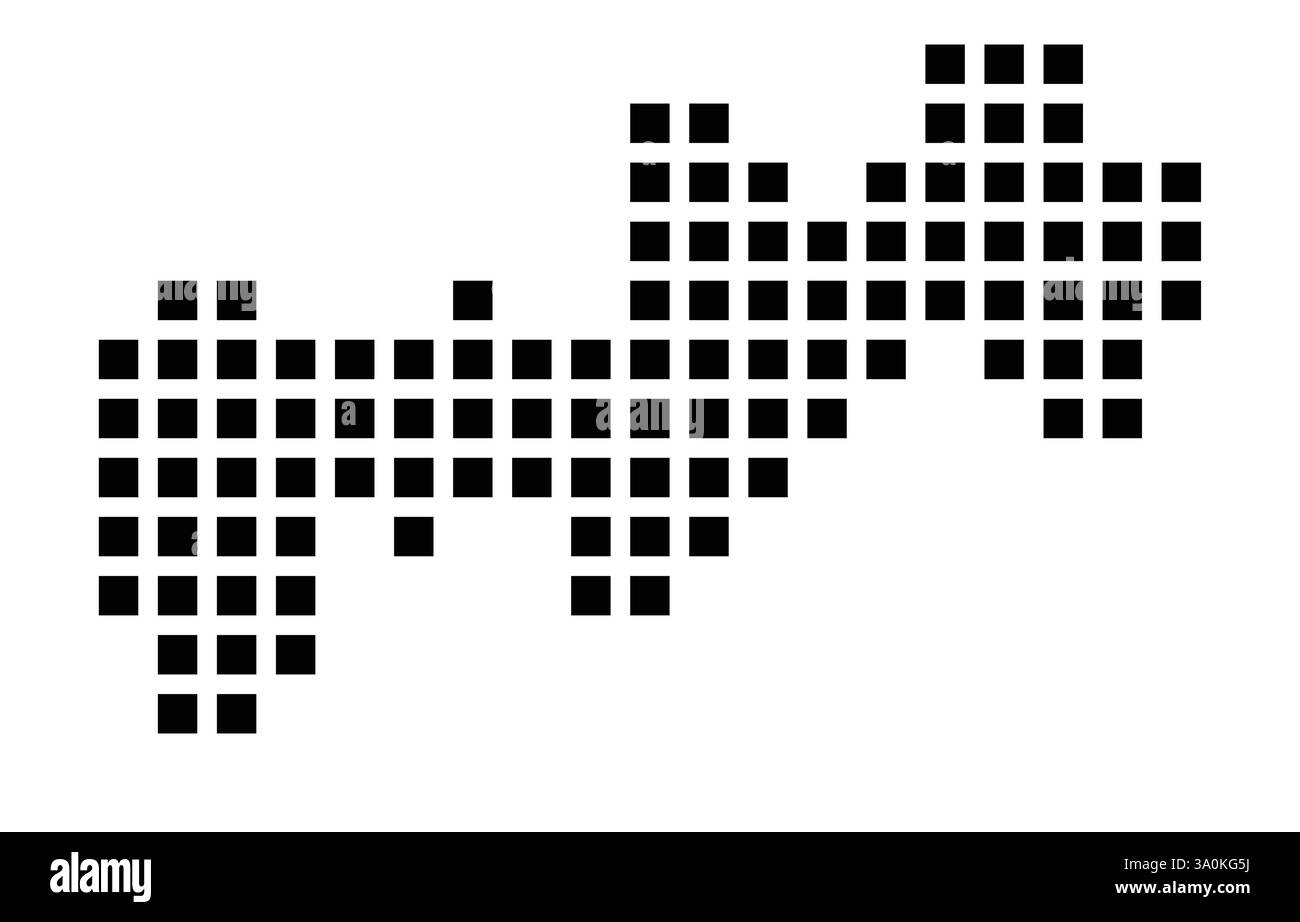 Symbole carte de Union City (Californie) montrant la ville avec un motif de seulement quelques carrés noirs Illustration de Vecteur