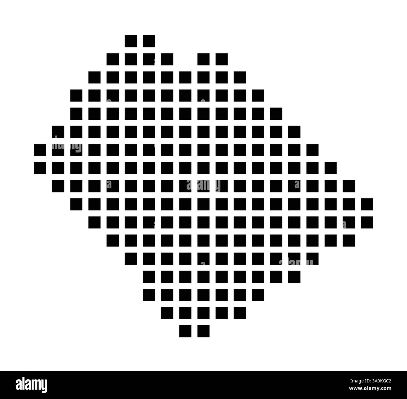 Symbole carte de la ville Santa Monica (Californie) montrant la ville avec un motif de seulement quelques carrés noirs Illustration de Vecteur