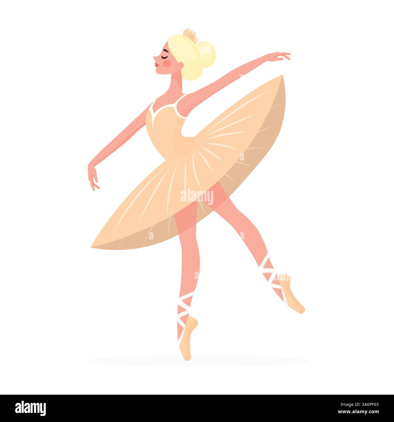 belle ballerine isolée sur fond blanc illustration vectorielle plate Illustration de Vecteur