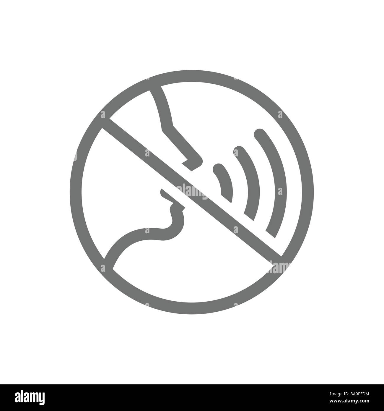 Gardez le silence, pas de signe parlant ou parlant. Pas de parler ou parler, pas de bruit et wagon silencieux ou étiquette d'icône de bâtiment public. Illustration de Vecteur