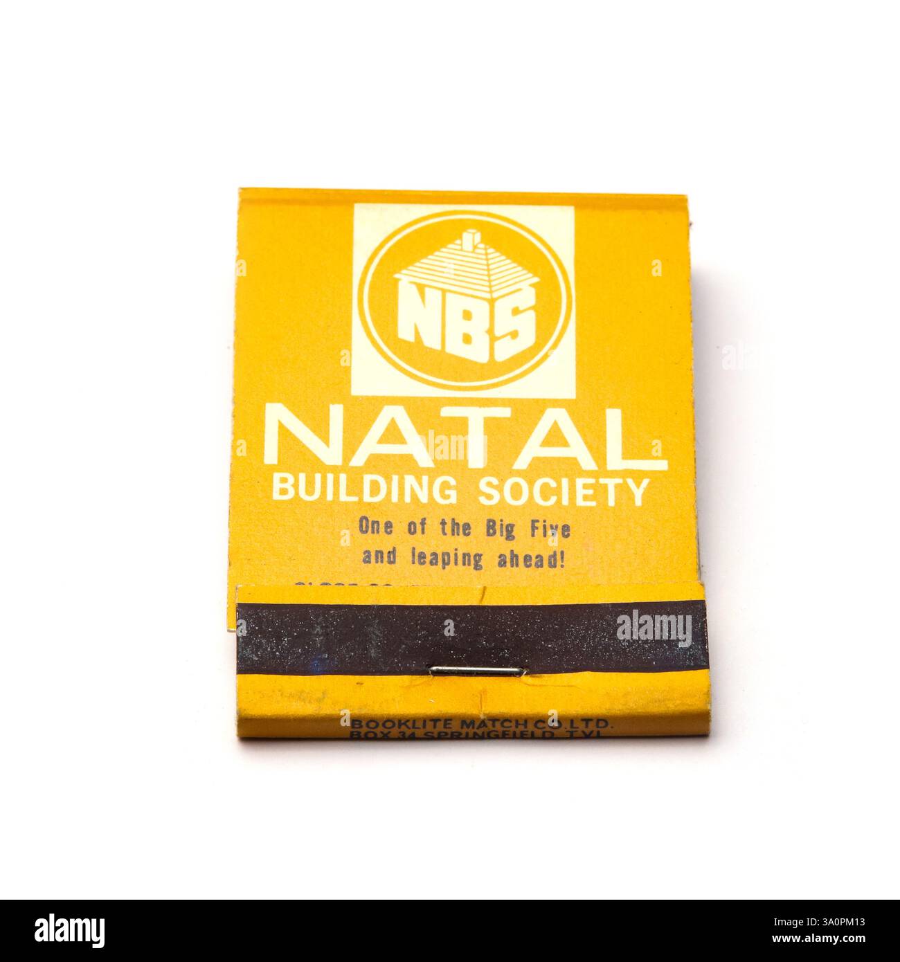 Vintage matches Matchbook annonçant la Natal Building Society Banque D'Images