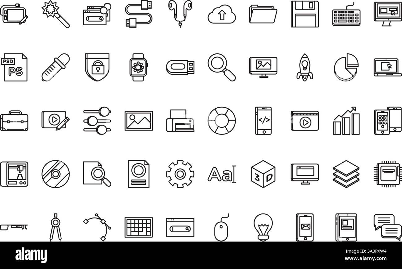 Collection d'icônes vectorielles de haute qualité avec contour modifiable. Idéal pour les projets professionnels et créatifs. Illustration de Vecteur