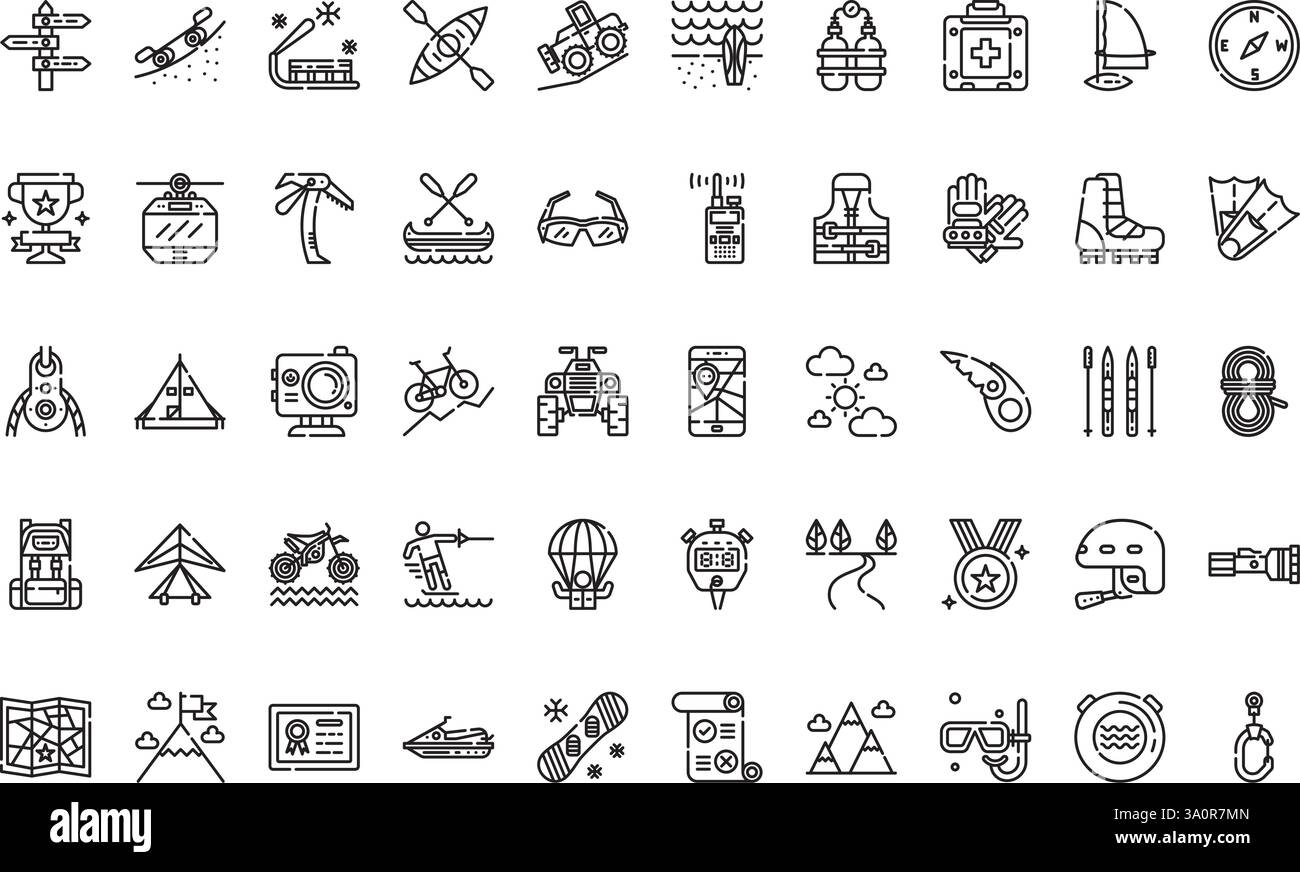 Collection d'icônes vectorielles de haute qualité avec contour modifiable. Idéal pour les projets professionnels et créatifs. Illustration de Vecteur