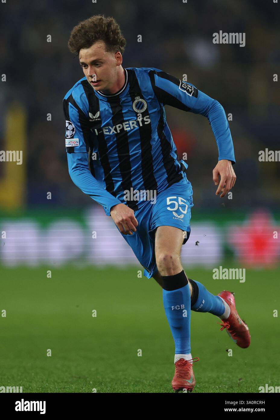 Bruges, Belgique. 4 mars 2025. Maxim de Cuyper du Club Brugge lors du match de l'UEFA Champions League Club Brugge vs Aston Villa au Jan Breydel Stadium, Brugge. Le crédit photo devrait se lire : Paul Terry/Sportimage crédit : Sportimage Ltd/Alamy Live News Banque D'Images