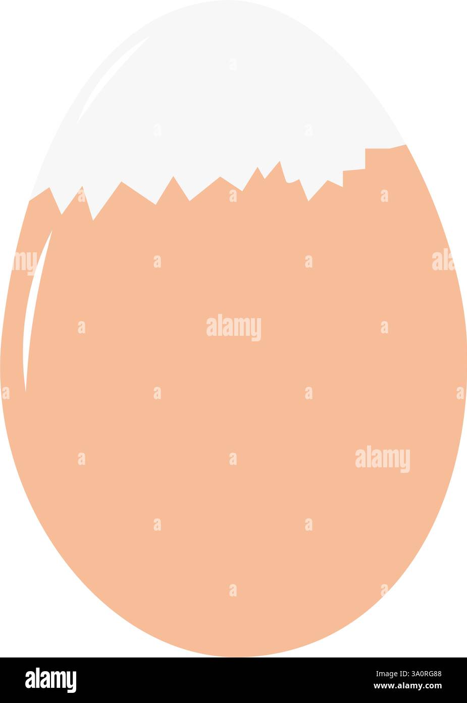 Oeuf de poule dur partiellement pelé en coquille d'oeuf beige cartes thématiques minimaliste élément idée. Illustrations vectorielles isolées cartes de menu ou bannière promotionnelle Web, dépliants, documents imprimés ou étiquette de prix Illustration de Vecteur
