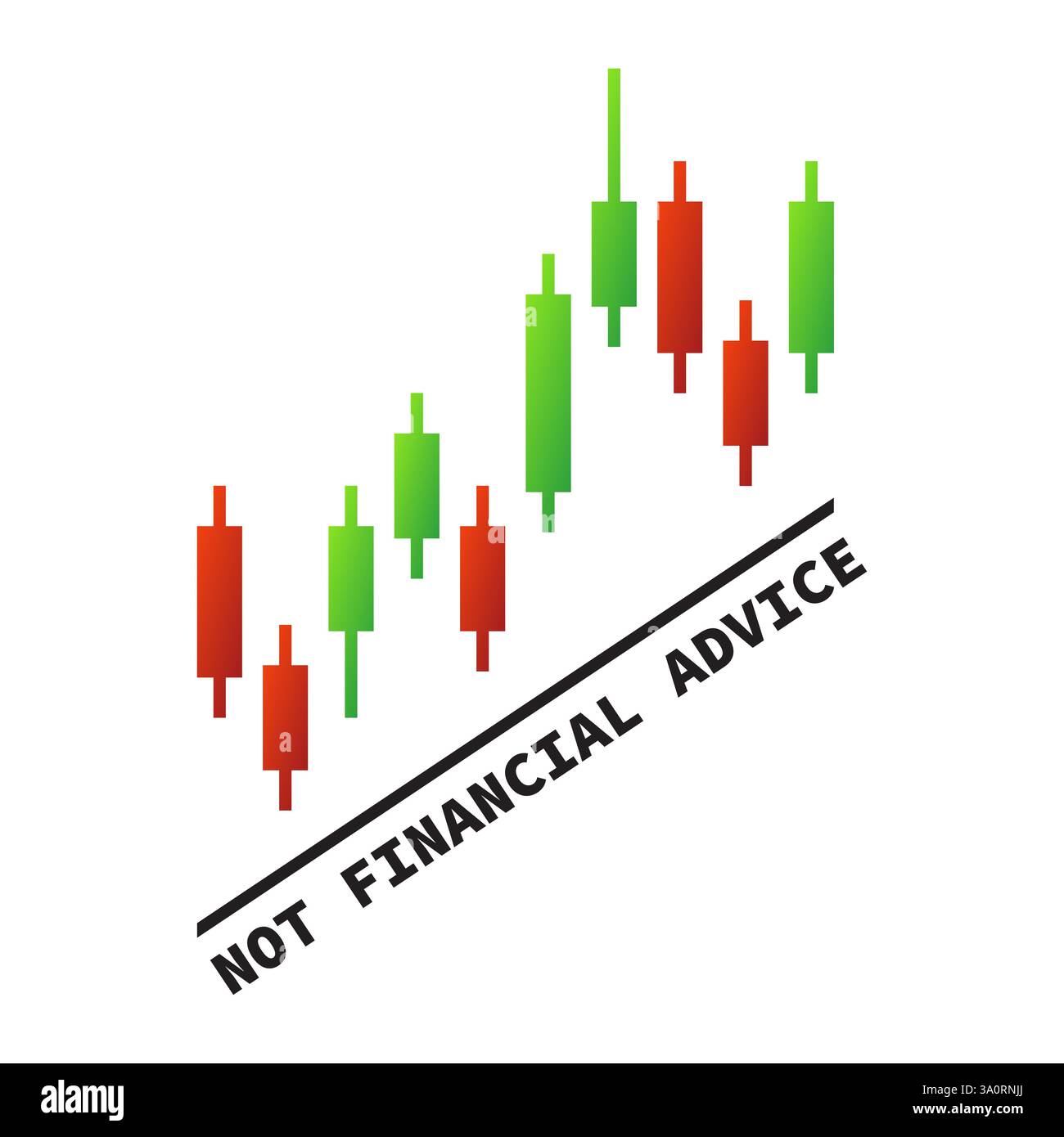Pas de conseils financiers - conception vectorielle drôle avec signe de graphique de chandelier Illustration de Vecteur