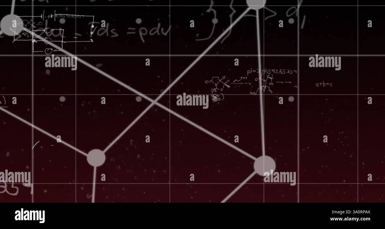 Image d'équations mathématiques sur fond noir Banque D'Images