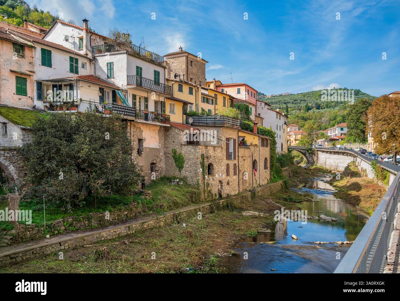Impression de Borgomaro, une commune de la province d'Imperia dans la région italienne Ligurie Banque D'Images