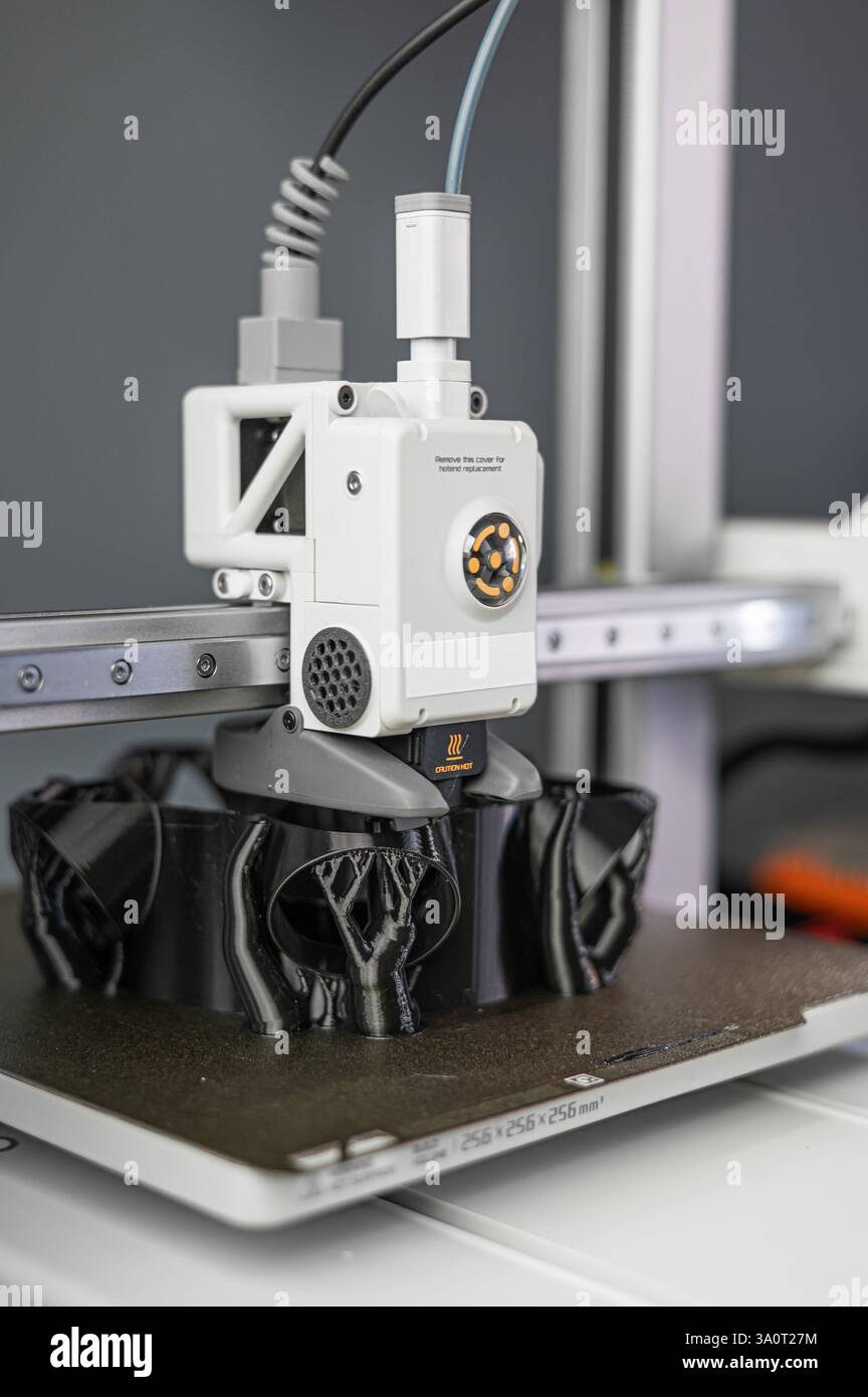 La machine d'impression 3D fabrique le modèle prototype 3D par matériau de résine. La haute technologie pour la méthode de prototype rapide par machine d'impression 3D. Banque D'Images