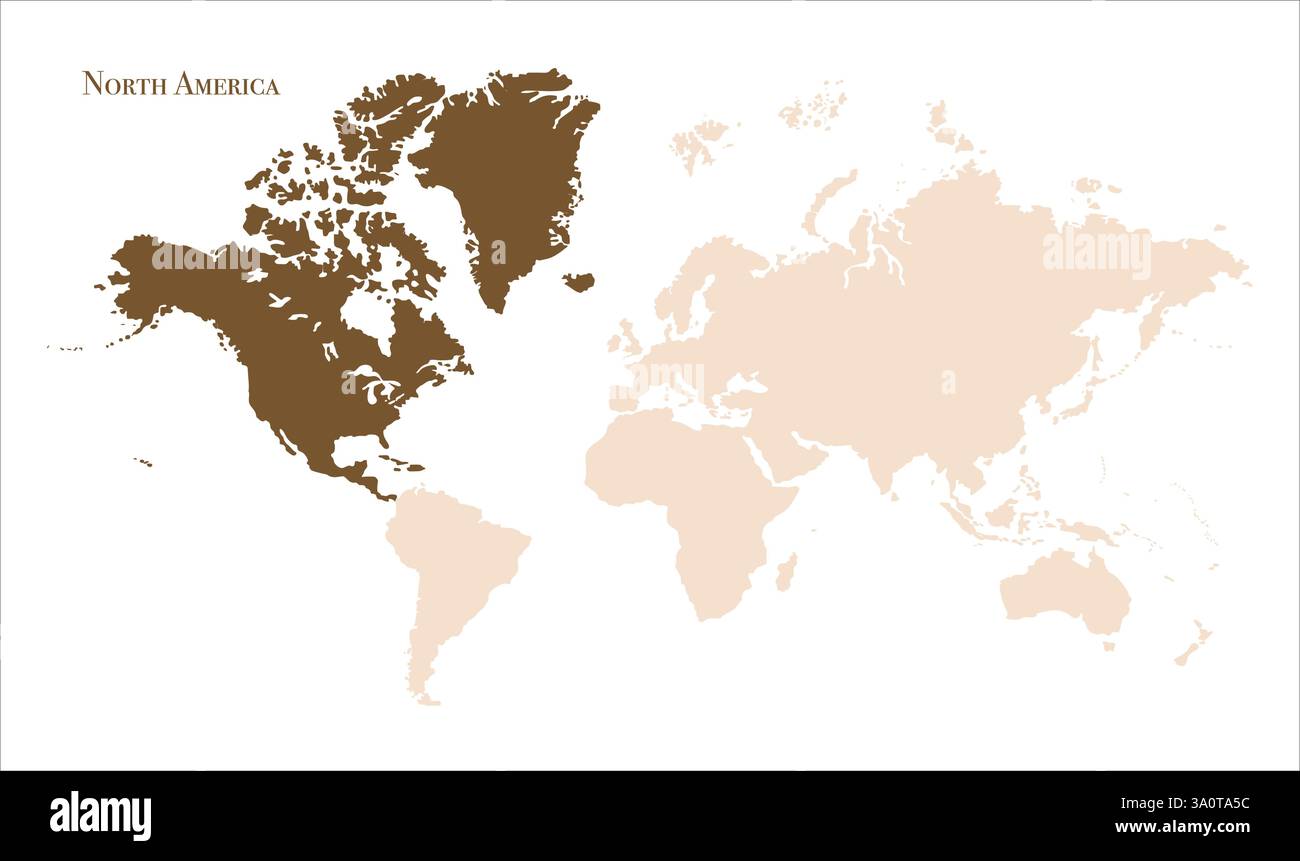 Carte de l'Amérique du Nord, surlignée sur la carte du monde, Amérique du Nord sur la carte du monde, vue satellite, position de l'Amérique du Nord sur le globe. Illustration de Vecteur Carte de l'Amérique du Nord, surlignée sur la carte du monde, Amérique du Nord sur la carte du monde, vue satellite, position de l'Amérique du Nord sur le globe. Illustration de Vecteur