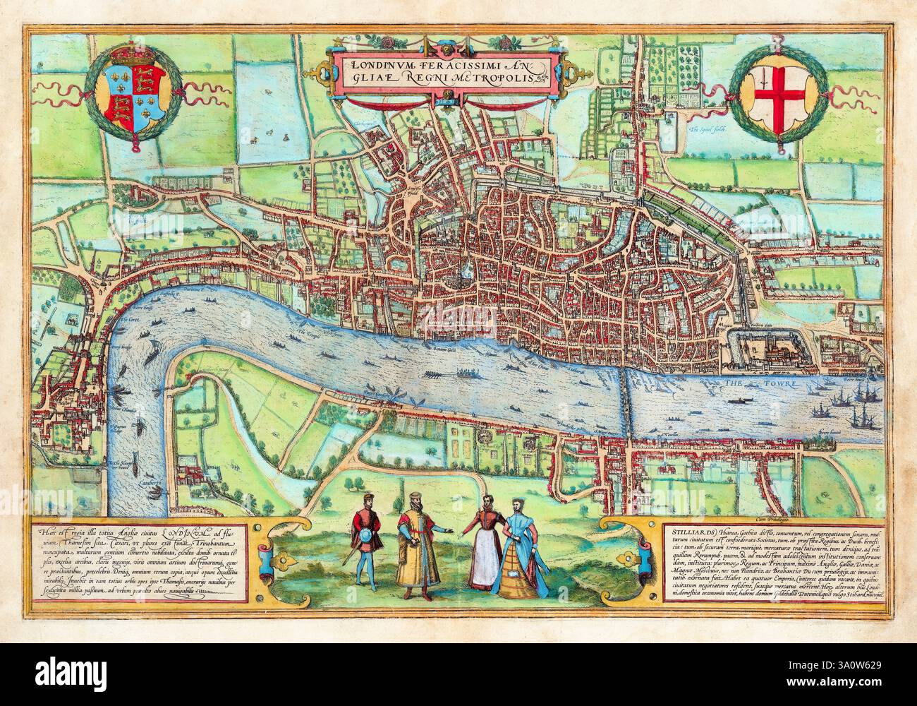 Map of london 16th century Banque de photographies et d’images à haute ...