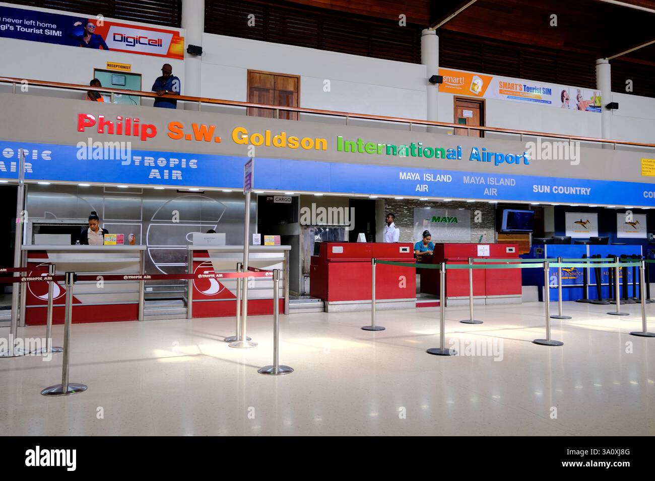 Aéroport international Philip S. W. Goldson. Ladyville, Belize City. Belize Banque D'Images