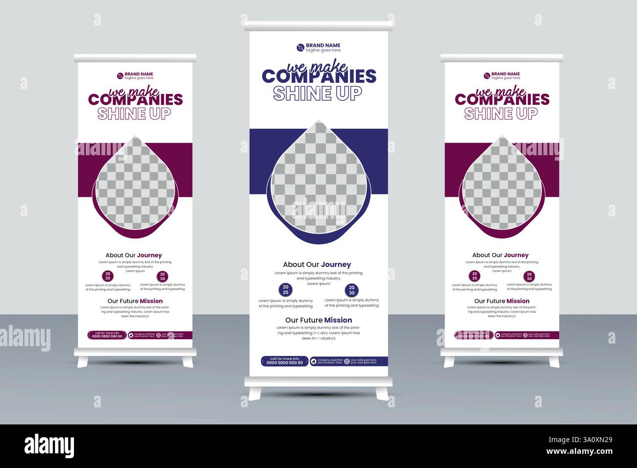 Business Roll Up Banner Design , Bureau professionnel Roll Up Standee bannière design Illustration de Vecteur