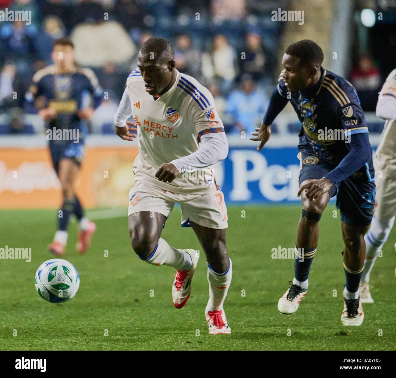 CHESTER, PA, USA - 1er MARS 2025 : match MLS entre Philadelphia Union et le FC Cincinnati. ***USAGE ÉDITORIAL SEULEMENT*** Banque D'Images