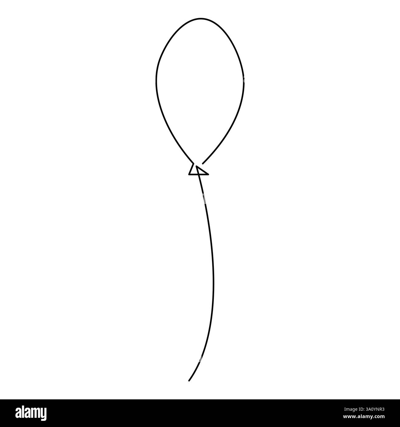 Ballon continu simple ligne de célébration d'art concept de décoration vectorielle de contour illustration artistique Illustration de Vecteur