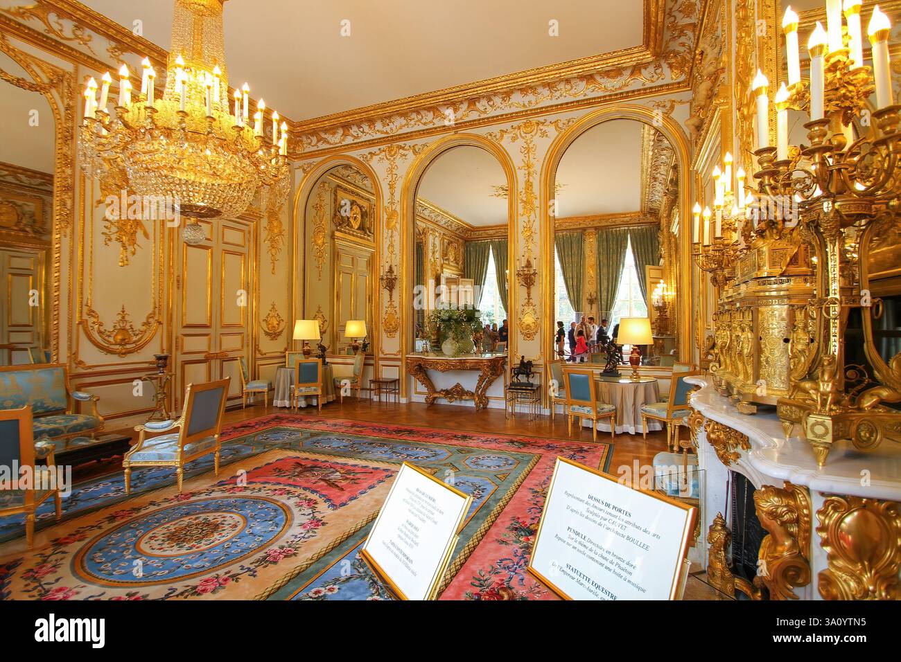 Chambre de l'Ambassadeur au Palais de l'Élysée alias Hôtel d'Evreux, la résidence officielle du Président de la République française à Paris, France Banque D'Images