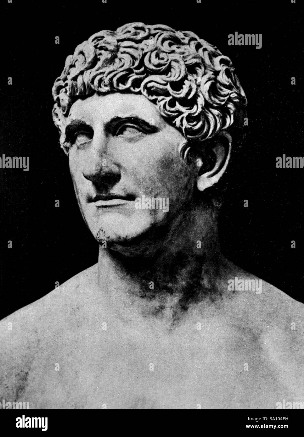 Consul romain Mark Antony, ancienne statue à tête de marbre, années 80 av. J.-C. Banque D'Images