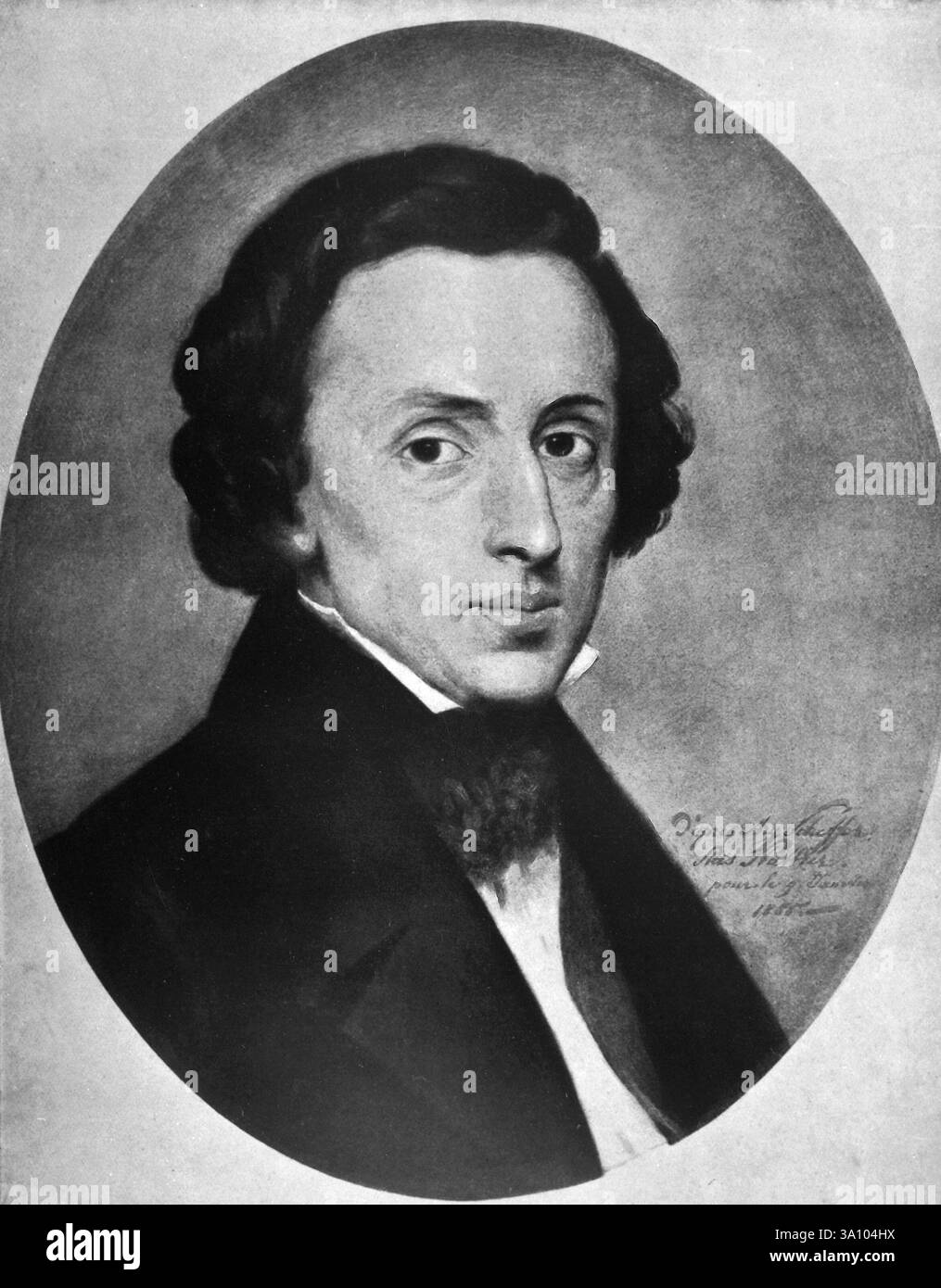 Compositeur polonais Frederic Chopin, peinture des années 1800 Banque D'Images