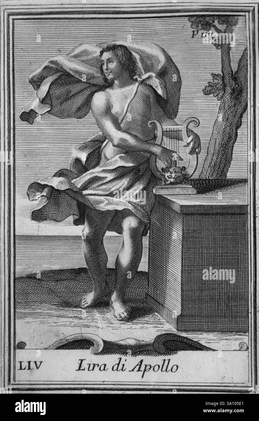 La Lyre d'Apollon, illustration de Filippo Bonanni, Italie des années 1700 Banque D'Images