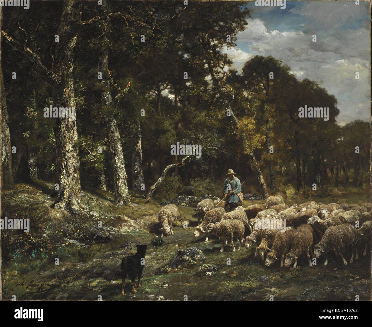 Charles Émile Jacque - The Flock - 73,59 - Detroit Institute of Arts Banque D'Images