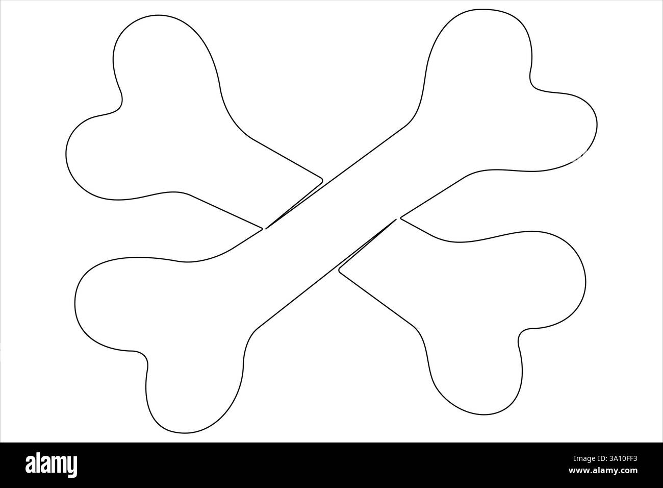 Illustration vectorielle du concept continu de dessin d'art d'une ligne d'os de chien Illustration de Vecteur