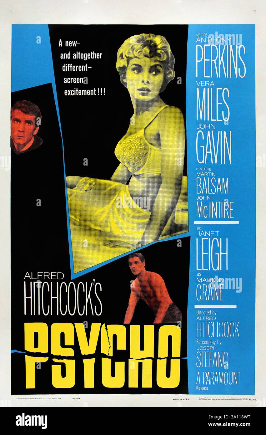 Affiche de film psycho Banque D'Images